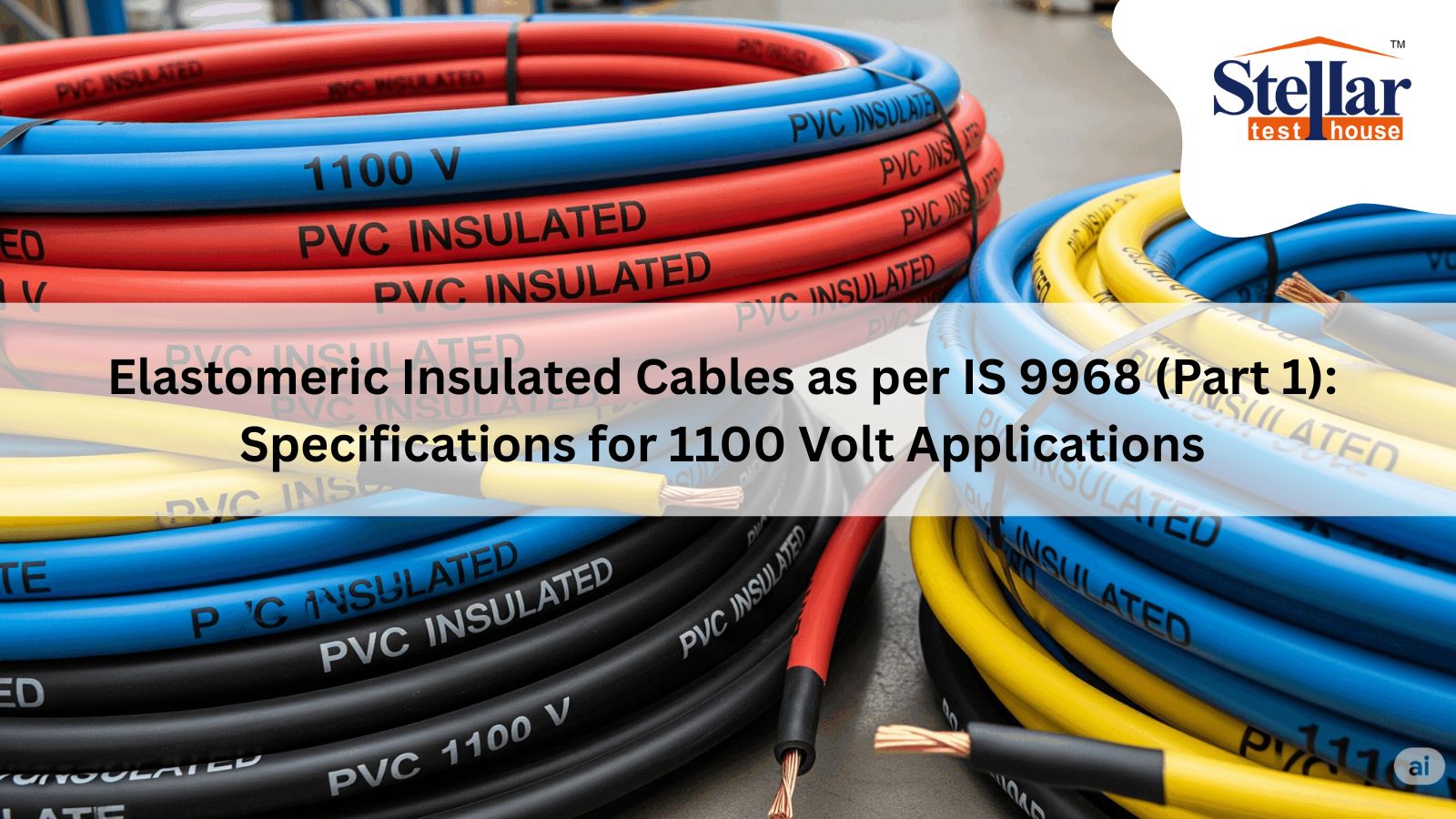 Elastomeric insulated cables testing for 1100 volts IS 9968